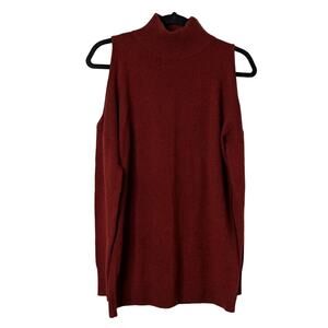 Halogen (Nordstrom) Cold Shoulder Turtleneck Sweater Red Rosewood - M - NWOT